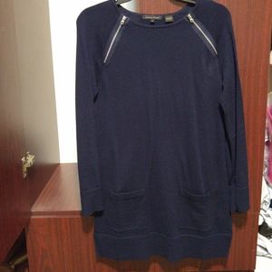 Jeanne Pierre Navy Tunic Sweater